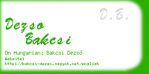 dezso bakcsi business card